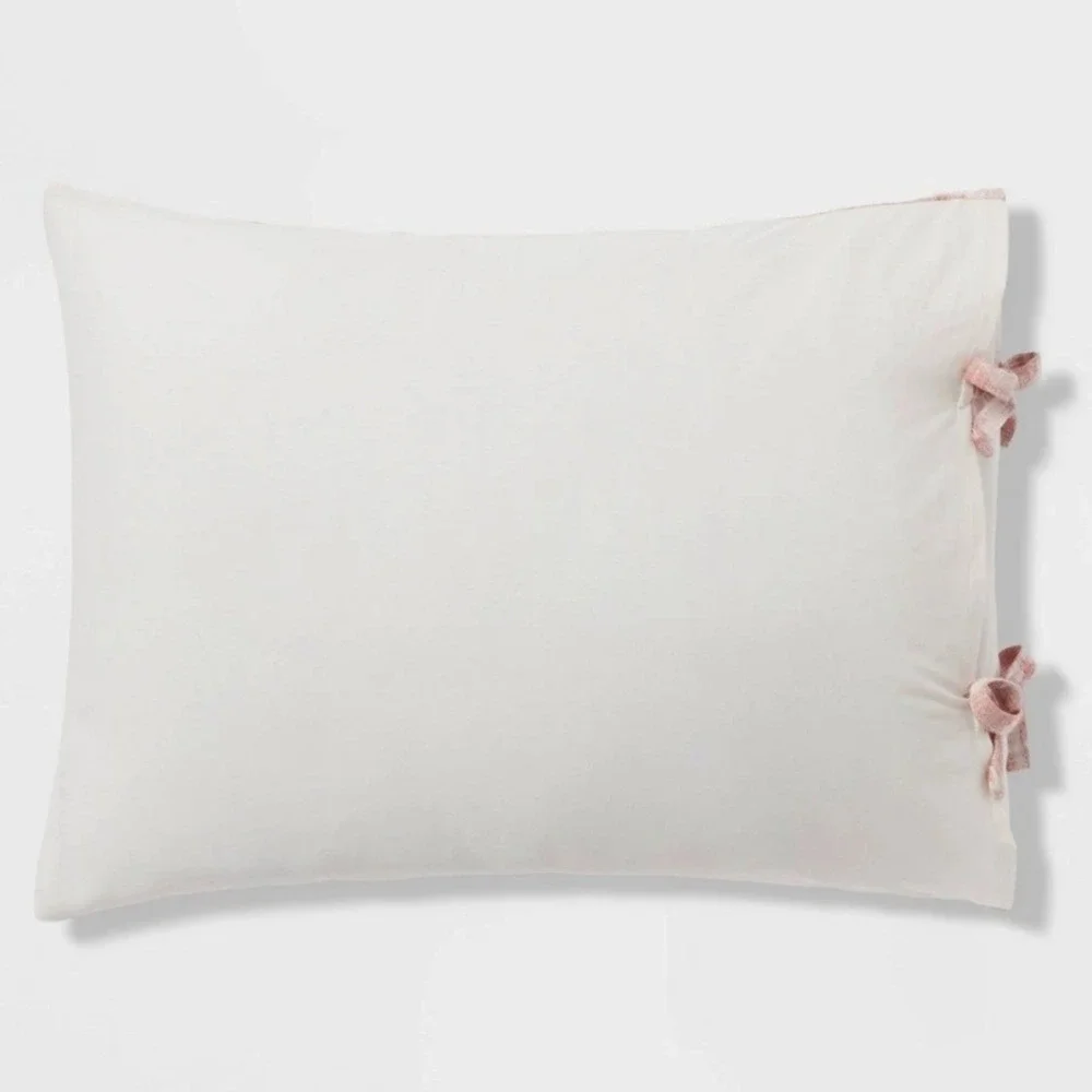 Threshold Yarn Dyed Duvet Cover and Sham Set KING IKAT 100% Cotton Mauve & Ivory